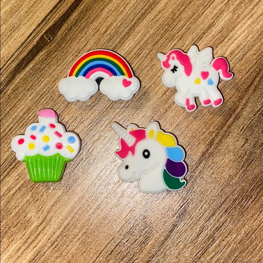 4 unicorn theme croc charms